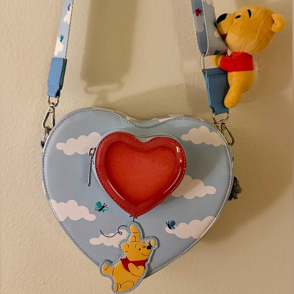 Loungefly Handbags - Winnie the Pooh Floating Balloons Heart Crossbody Loungefly Bag